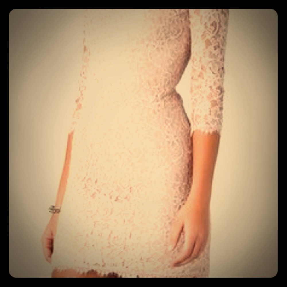 DVF Zarita Nude Lace Dress